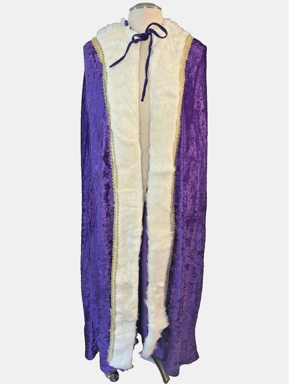 Rubie's Costumes Purple Velvet Cape White Fur Trim Medieval Royal One Size NWOT